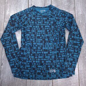 Mountain Hardwear Womens Baselayer Shirt XS Blue Running Outdoor Hiking Top